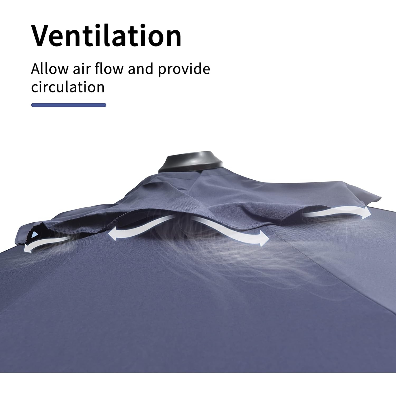 PURPLE LEAF 10 ft Square Aluminum 360-degree Rotation Offset Cantilever Umbrella Patio Outdoor Umbrella for Garden Deck Pool Patio, Navy Blue