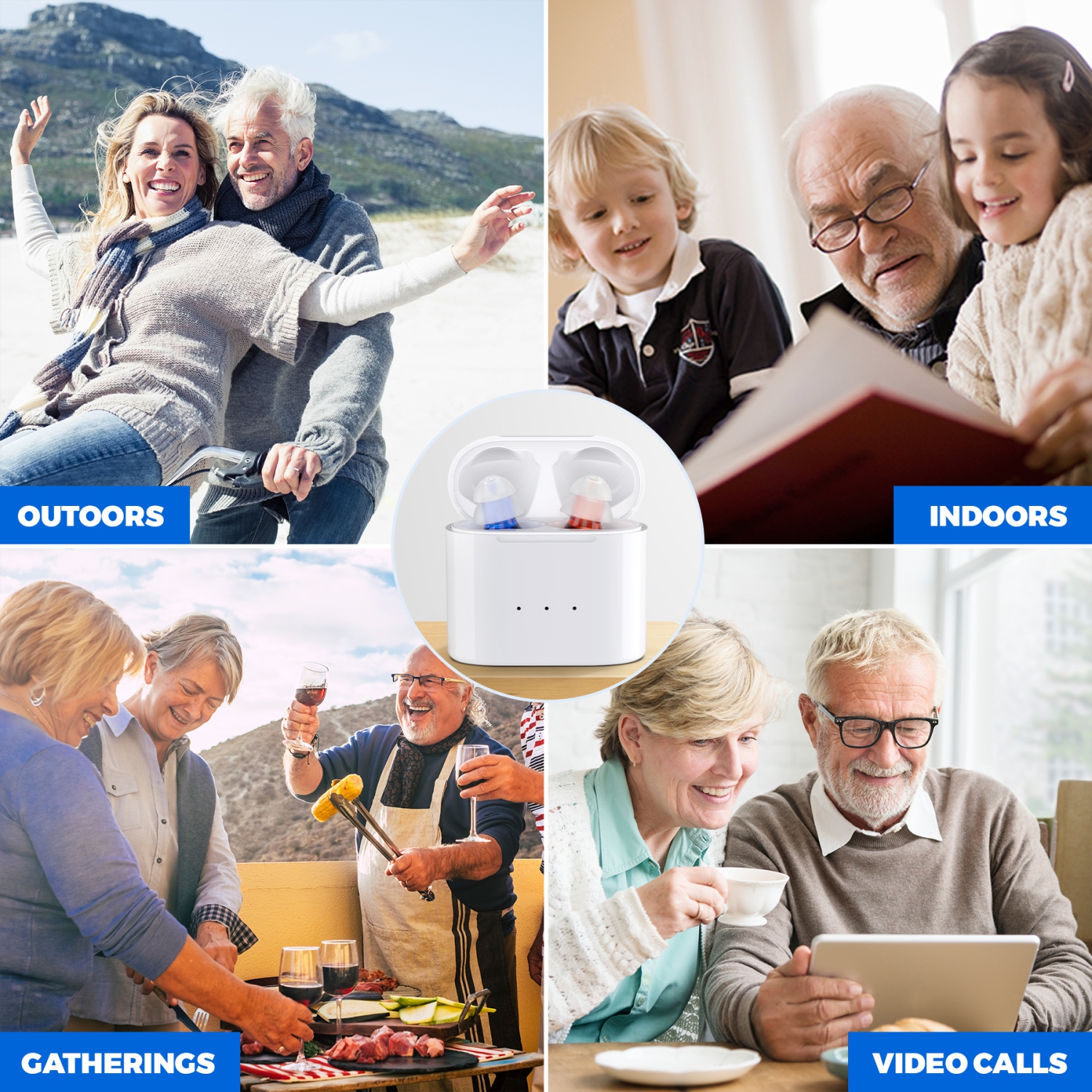 Rechargeable Digital Hearing Amplifier Aid - Mini CIC Inner-Ear Personal Sound Amplification Device for Adults and Seniors - Fully Digital Technology