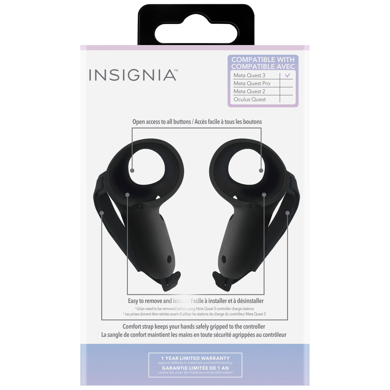 Insignia Hand Grips for Meta Quest 3 - Black