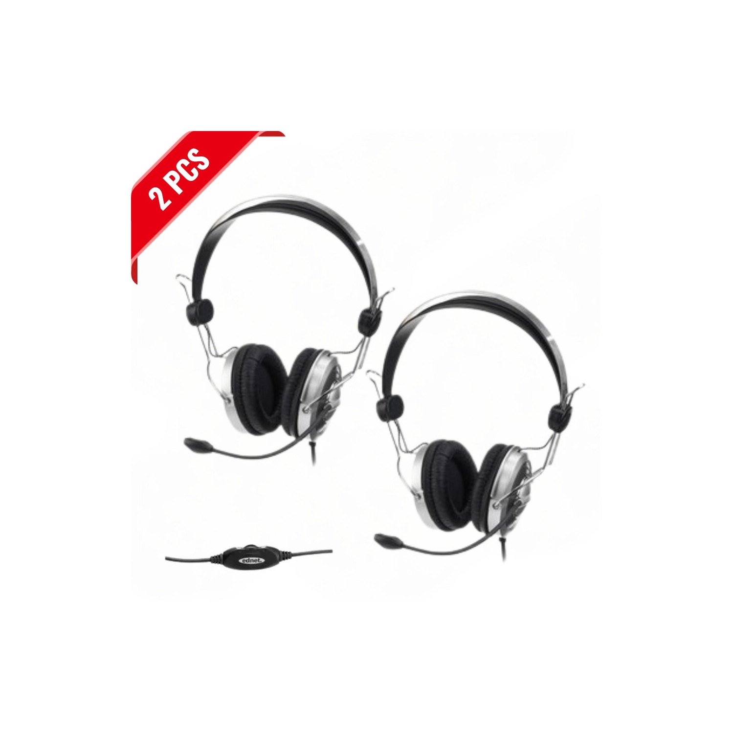 Lightweight stereo headset with an adjustable flexible microphone
