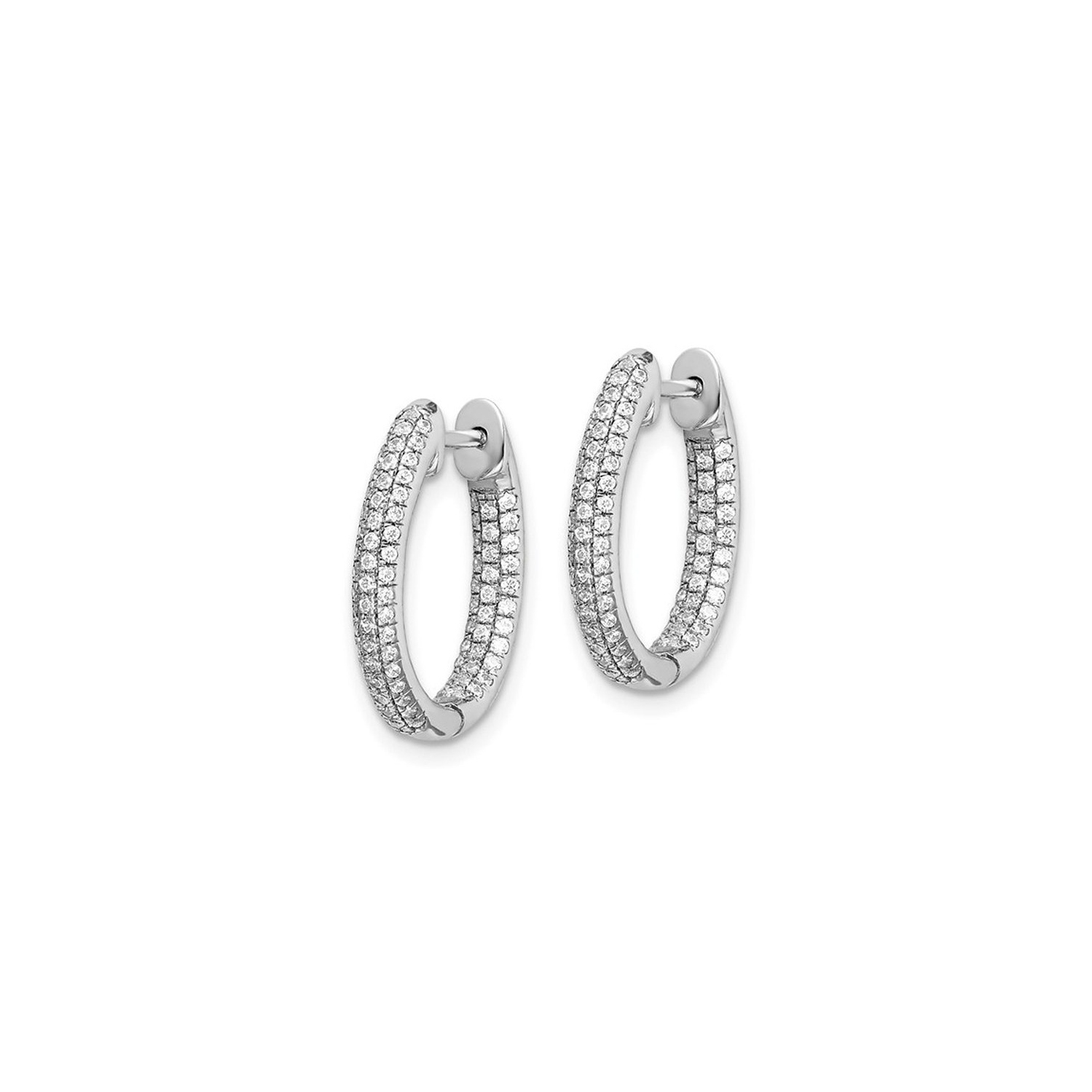 3/5 Carat Diamond in-Out Hoop Earrings in 14K White Gold
