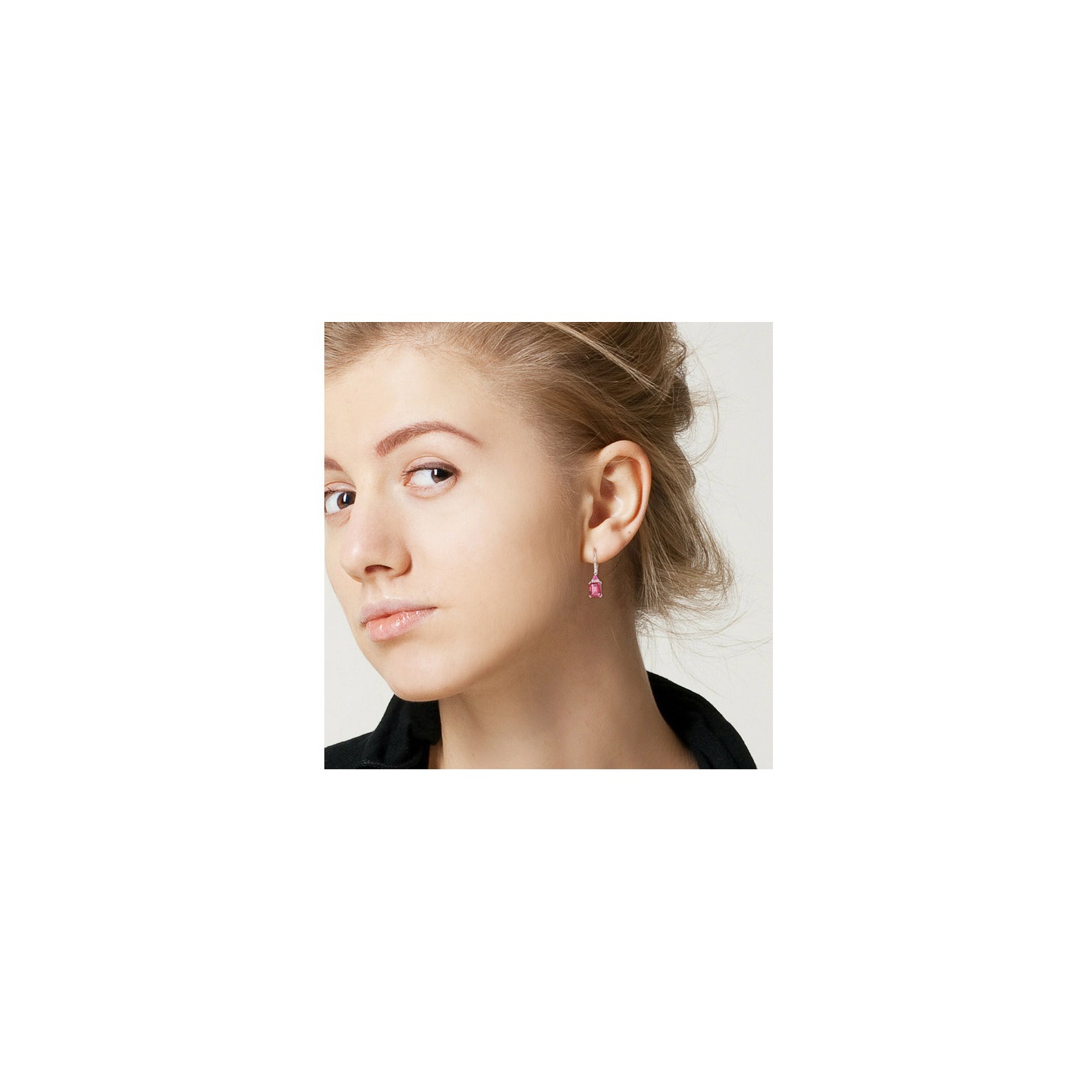 6.30 Carat Pink Sapphire Dangle Earrings in Sterling Silver