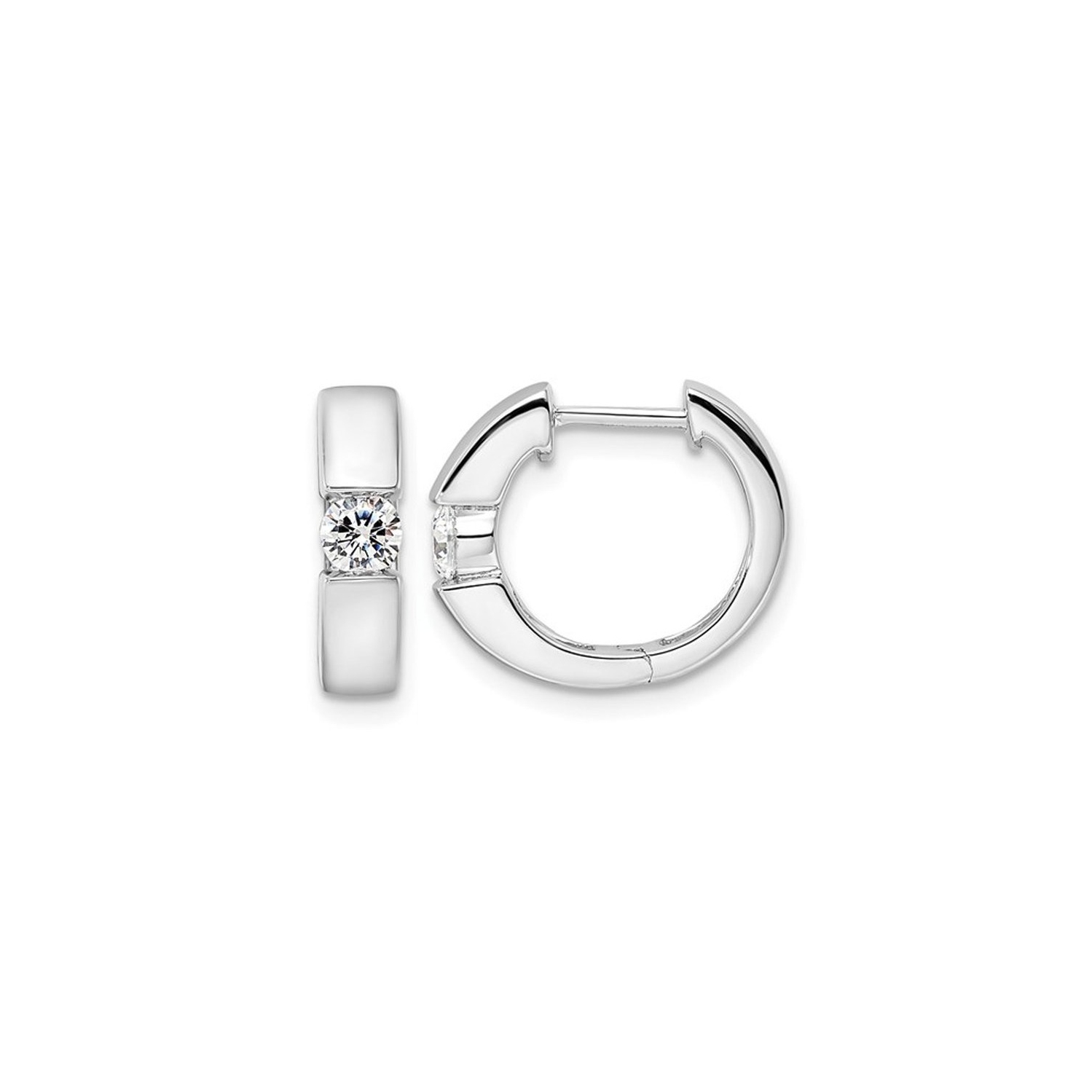 1/3 Carat Lab Grown Diamond Hoop Earrings in 14K White Gold