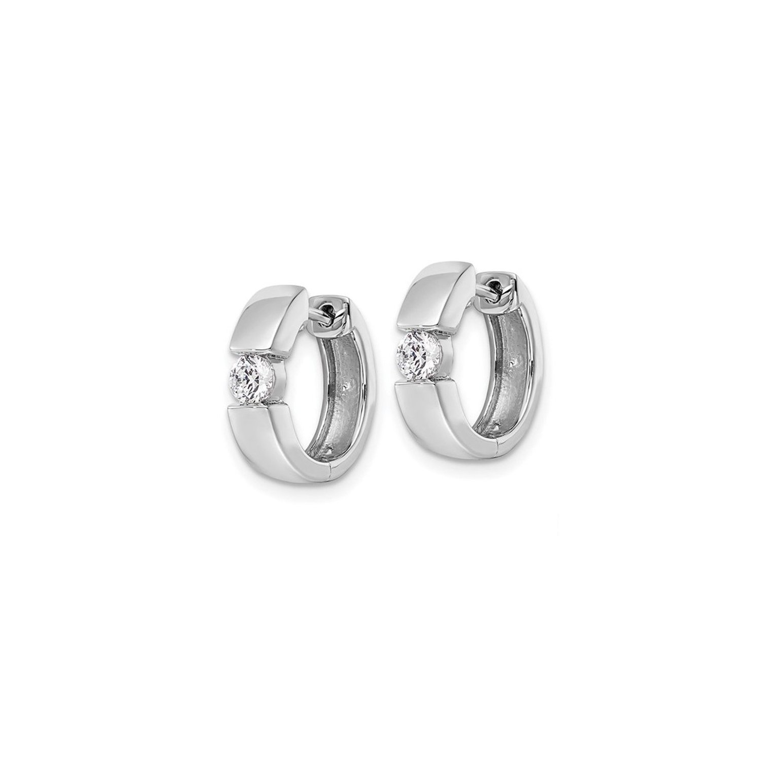 1/3 Carat Lab Grown Diamond Hoop Earrings in 14K White Gold