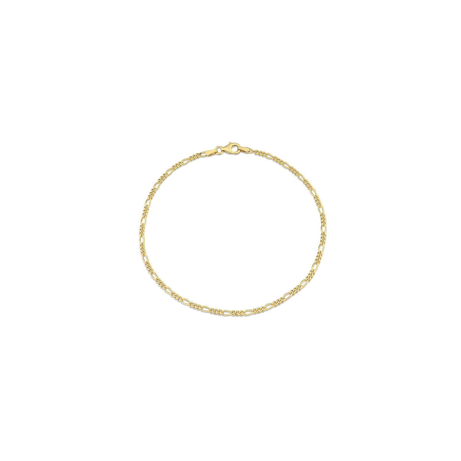 Chaîne de cheville Figaro en argent sterling plaqué jaune