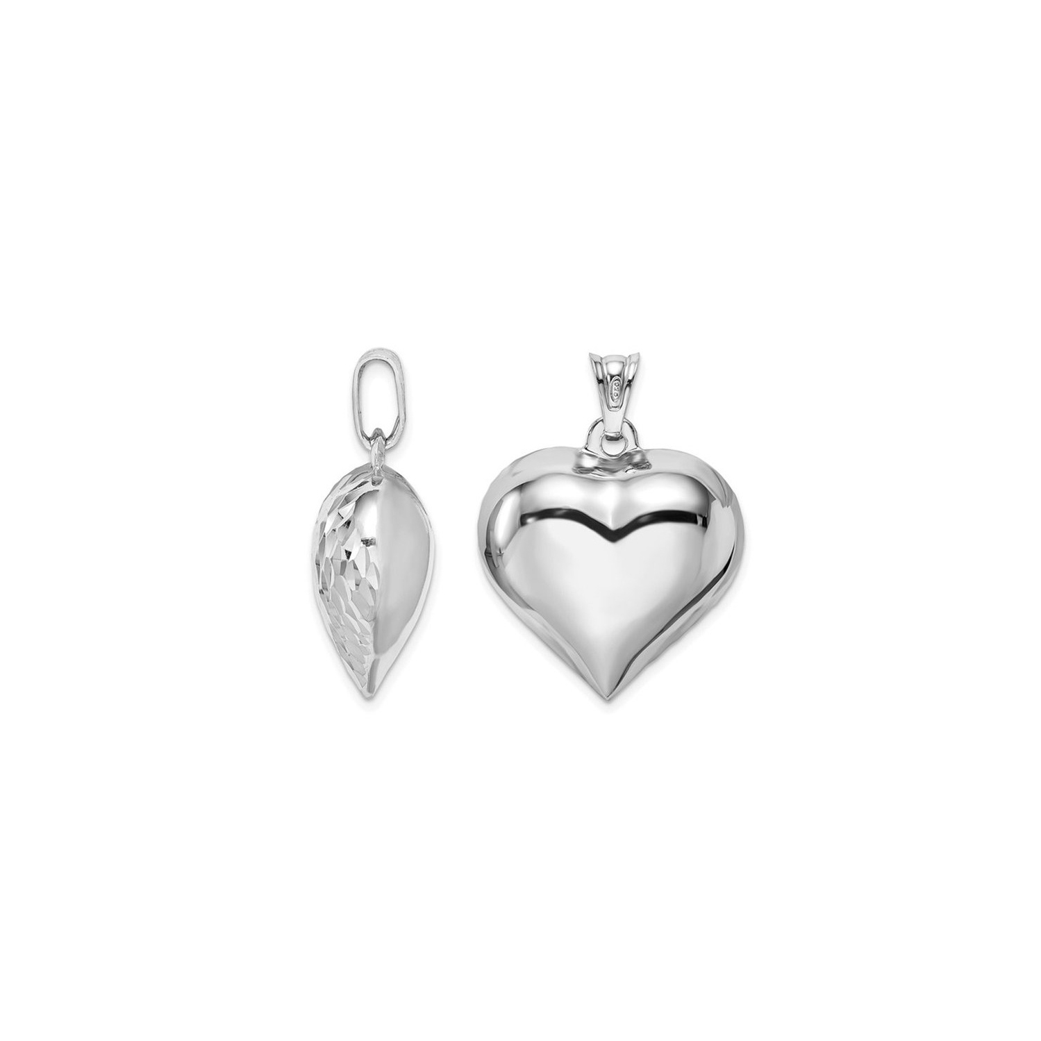 Collier à pendentif en argent sterling en forme de coeur à taille diamant avec chaîne