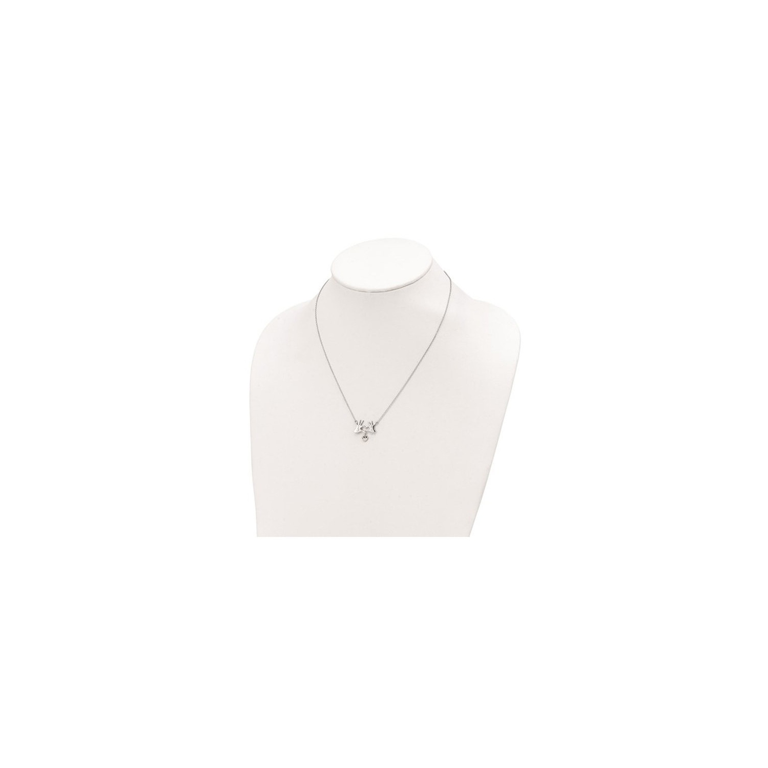 Sterling Silver Hands and Heart Pendant Necklace with Chain