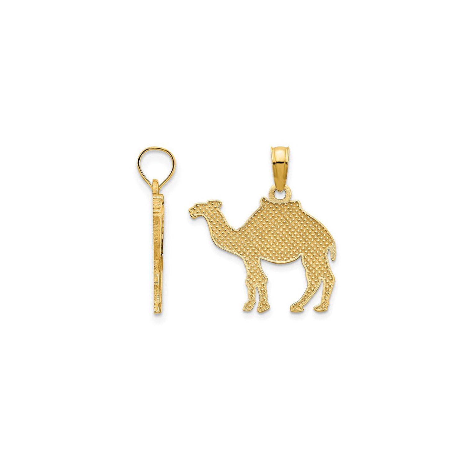 14K Yellow Gold Camel Charm Pendant Necklace with Chain
