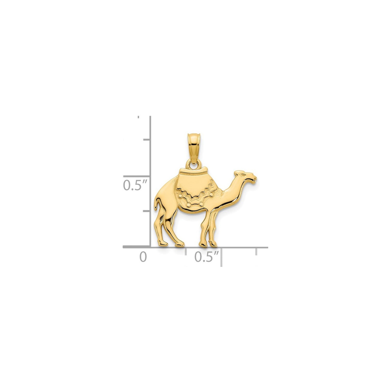 14K Yellow Gold Camel Charm Pendant Necklace with Chain
