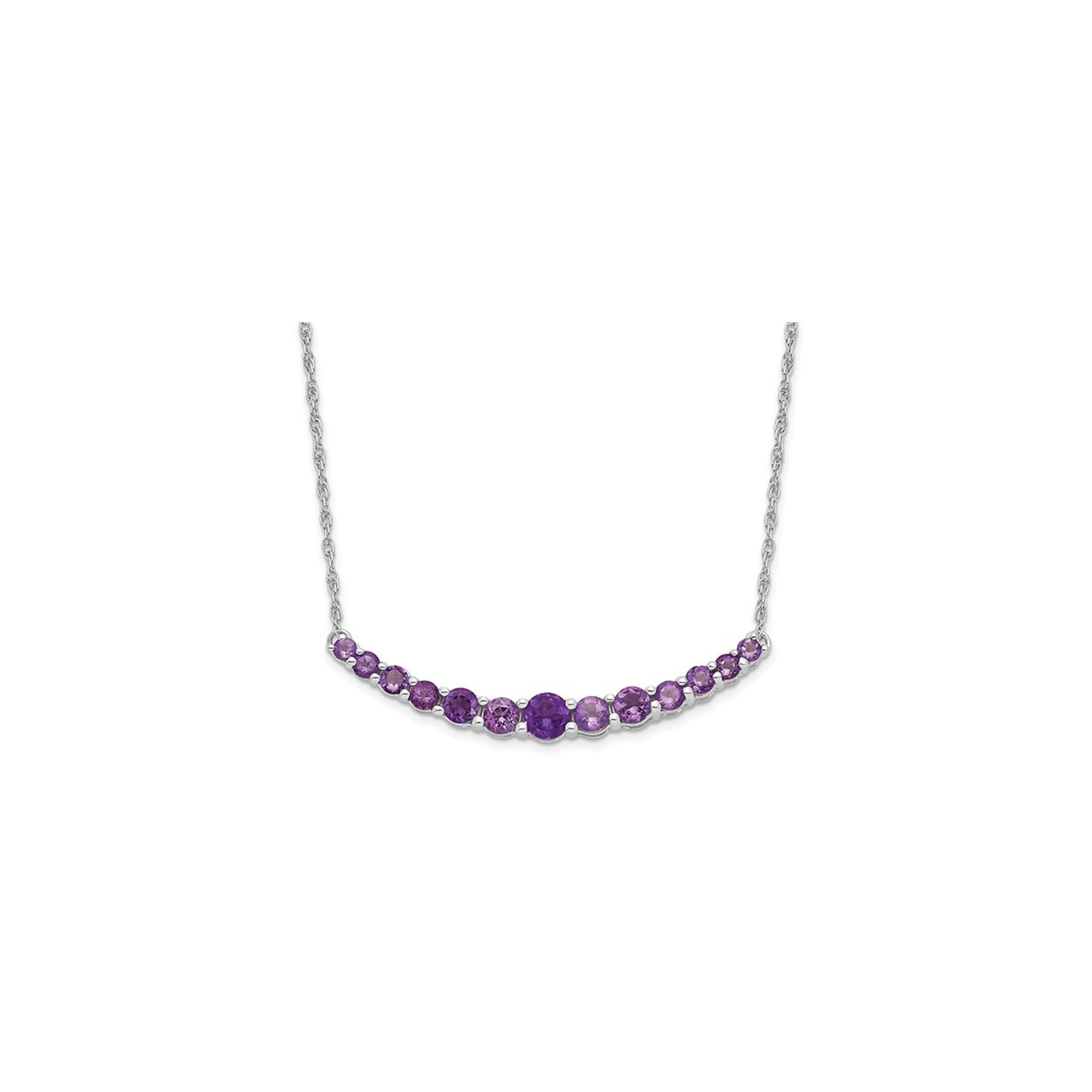 4/5 Carat Amethyst Necklace in Sterling Silver (18 inches)