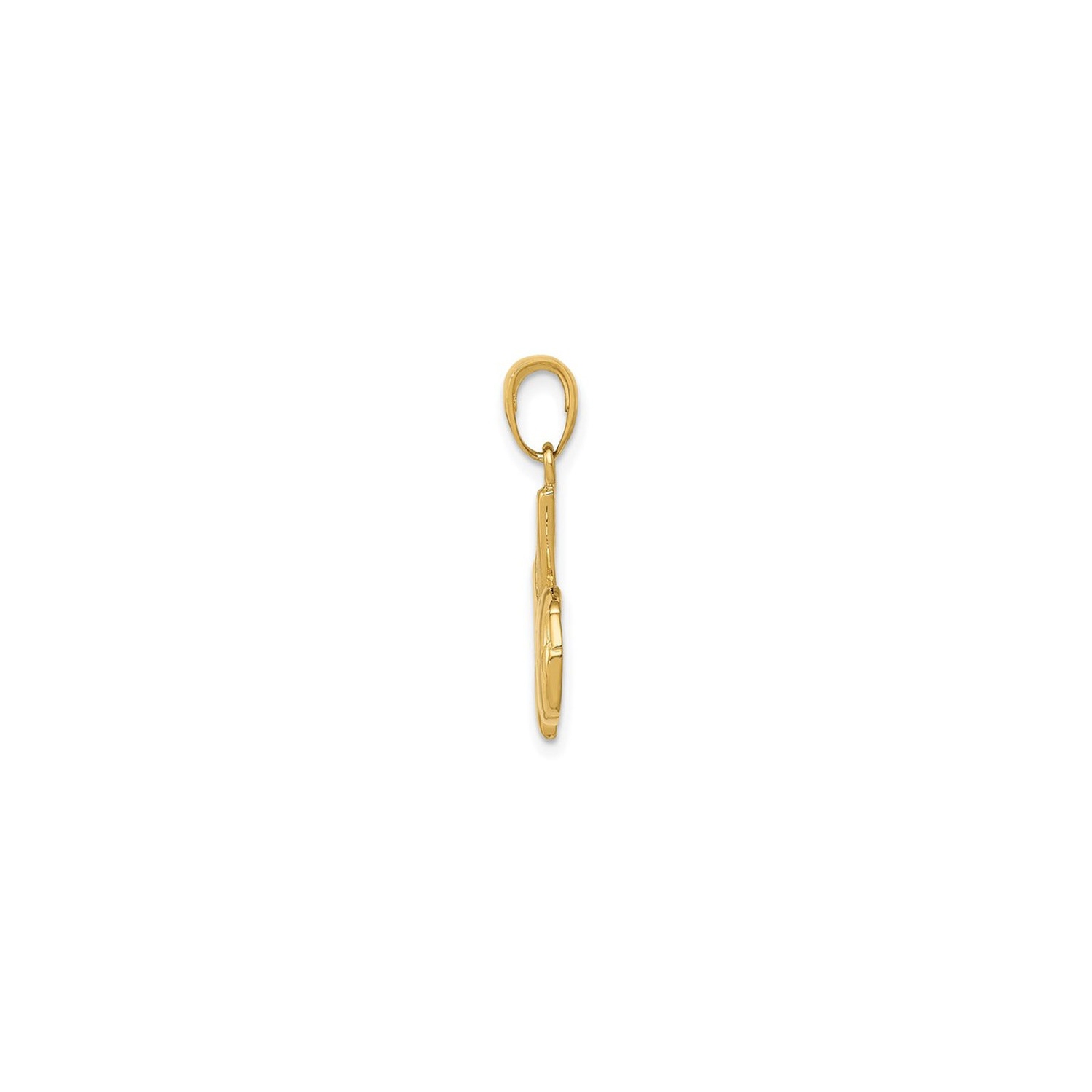 14K Yellow Gold Kicking Ball Charm Pendant Necklace with Chain