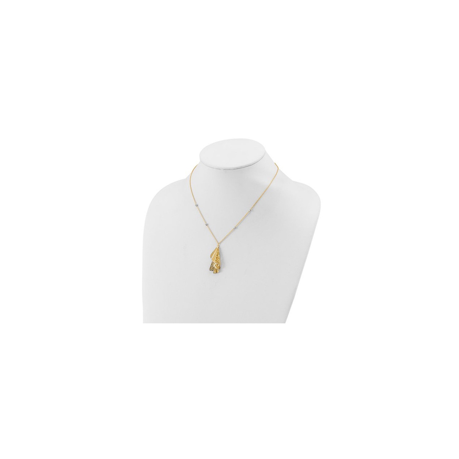 14K Yellow Gold Fancy Twisted Pendant Necklace with Chain
