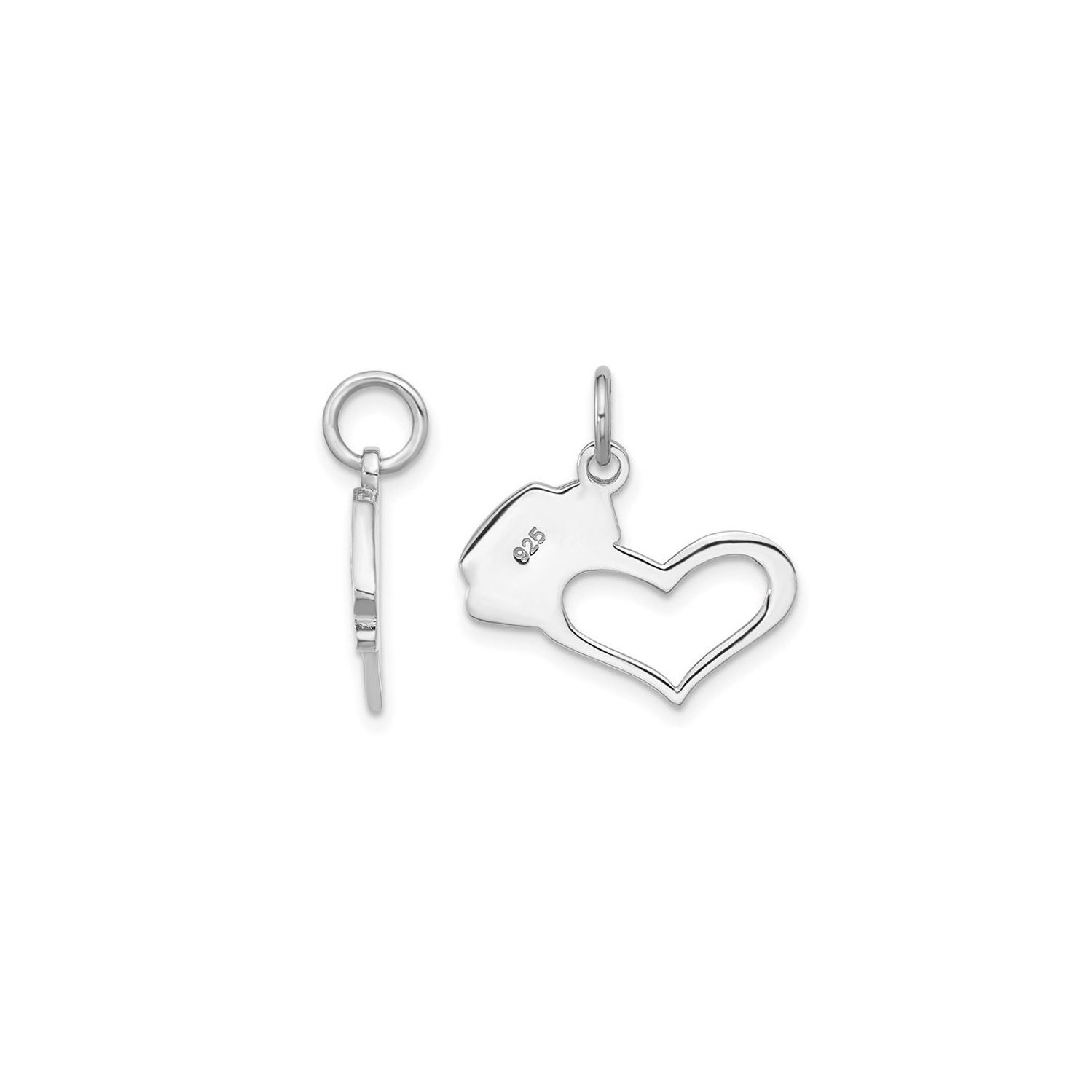 Small Nurses Hat Heart Charm Pendant Necklace in Sterling Silver with Chain