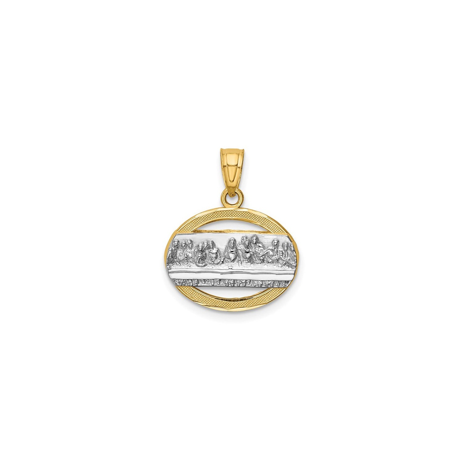 14K Yellow Gold The Last Supper Pendant Medal