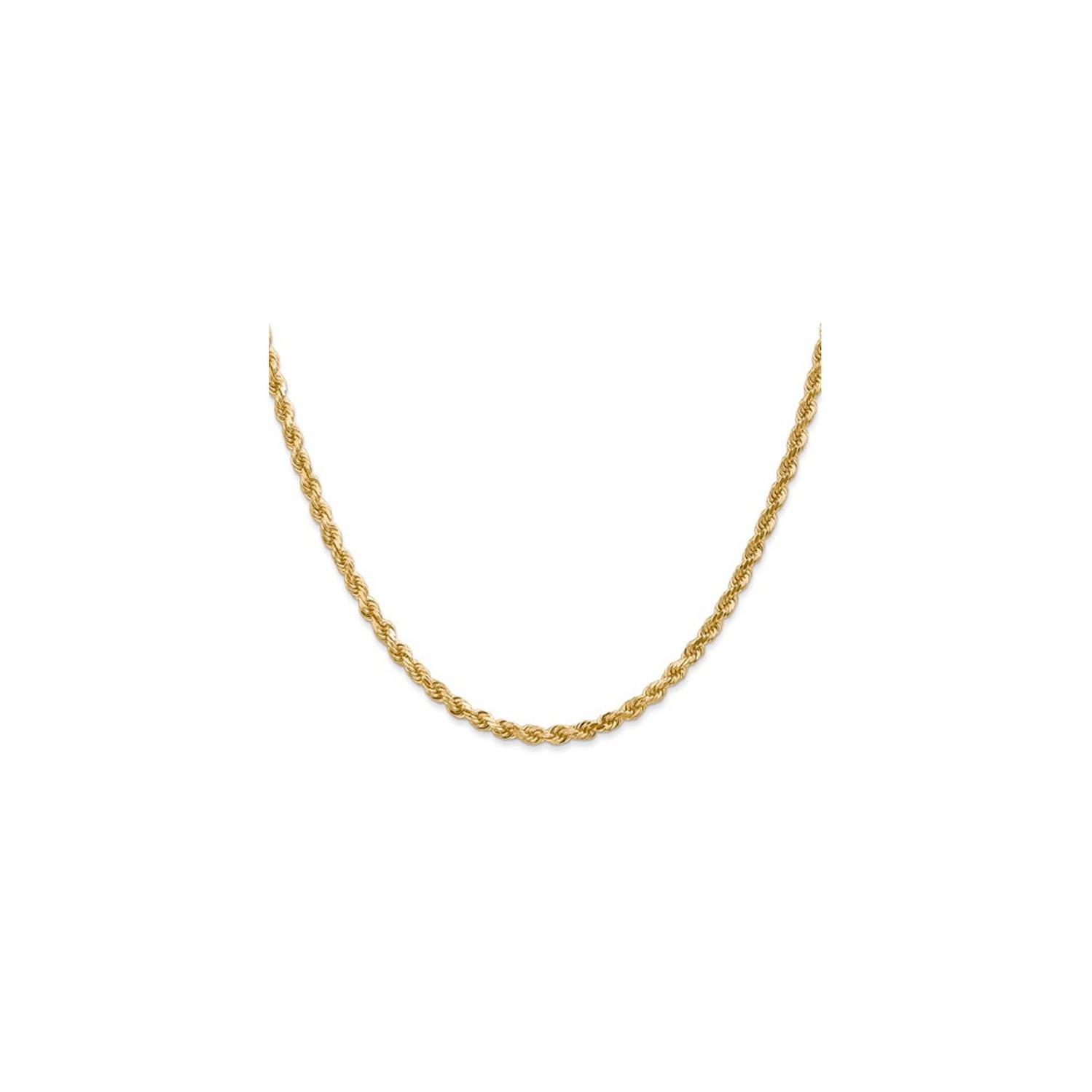 14K Yellow Gold Diamond-Cut Rope Chain Necklace 22 Inches