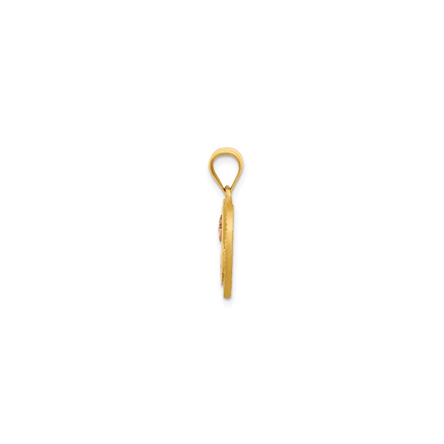 14K Yellow Gold Initial -M- Heart Necklace Pendant Charm with Chain