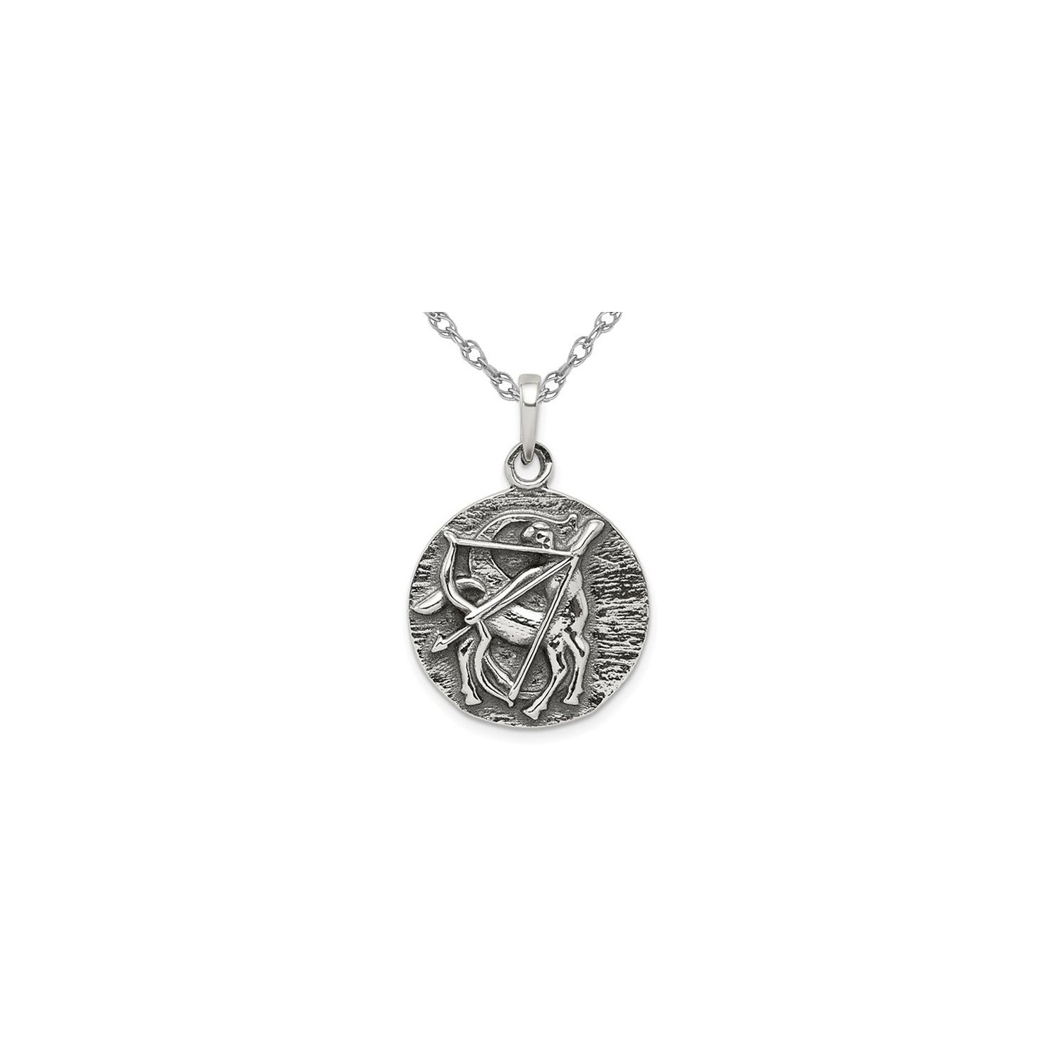 Sterling Silver SAGITARIUS Charm Zodiac Astrology Pendant Necklace with Chain