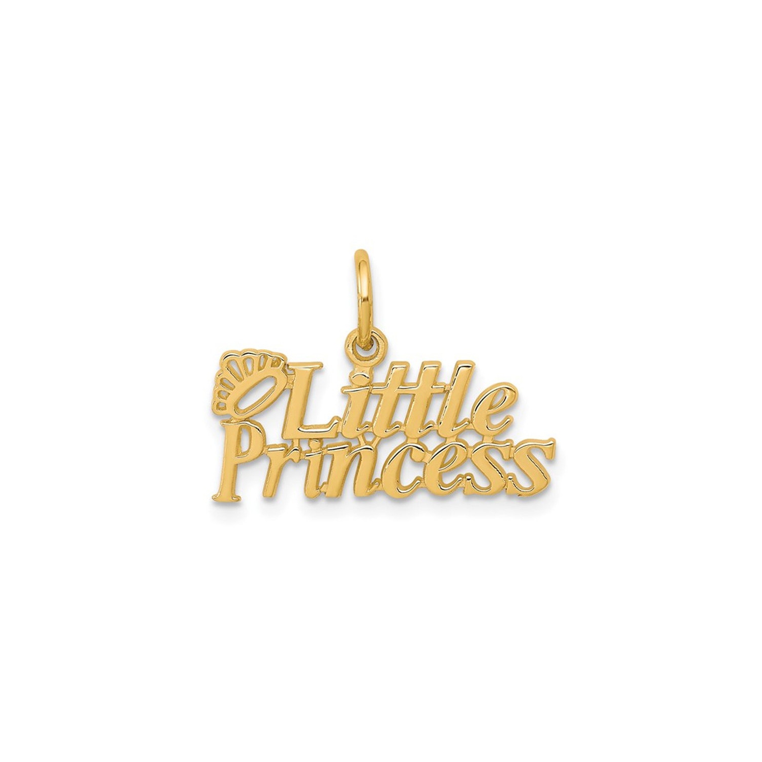 Pendentif petite princesse en or jaune 10K ct avec couronne