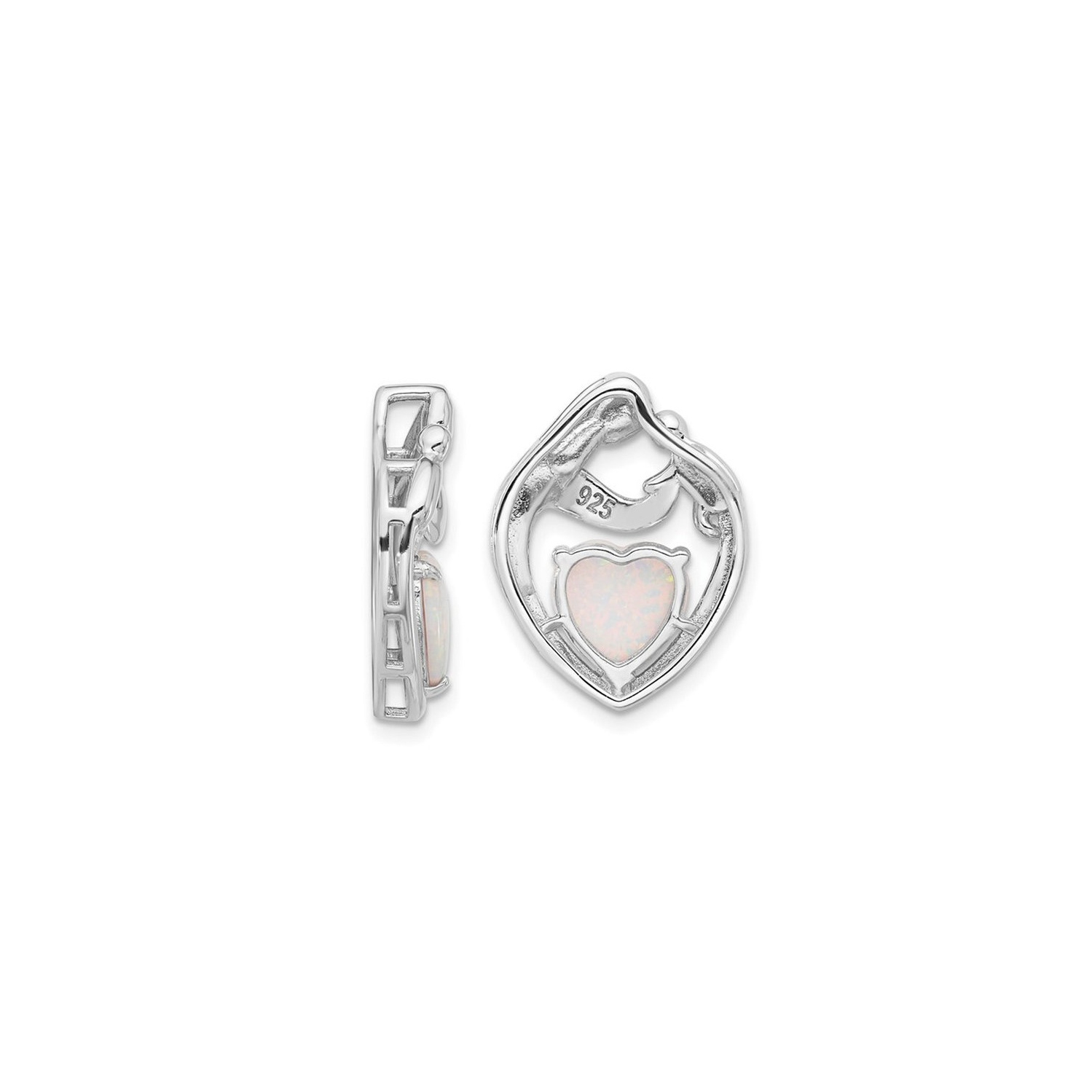 Collier à pendentif mère et enfant en argent sterling avec opale synthétique et chaîne