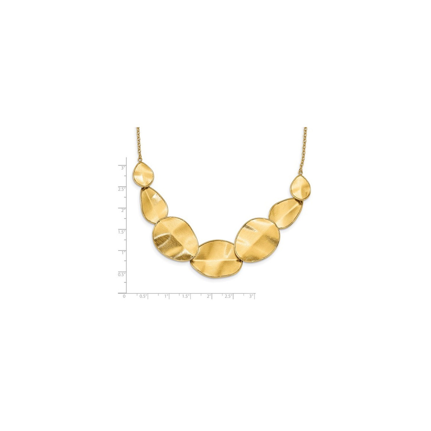 14K Yellow Gold Textured and Polished Necklace