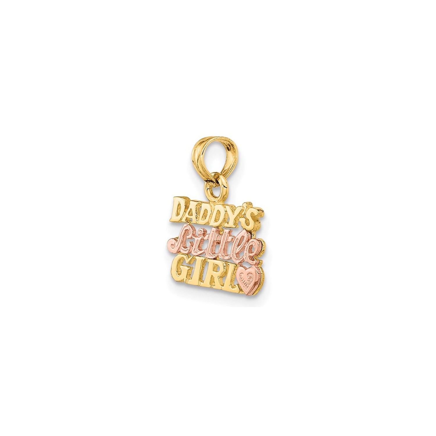 14K Yelllow and Rose Gold Daddys Little Girl Charm Pendant