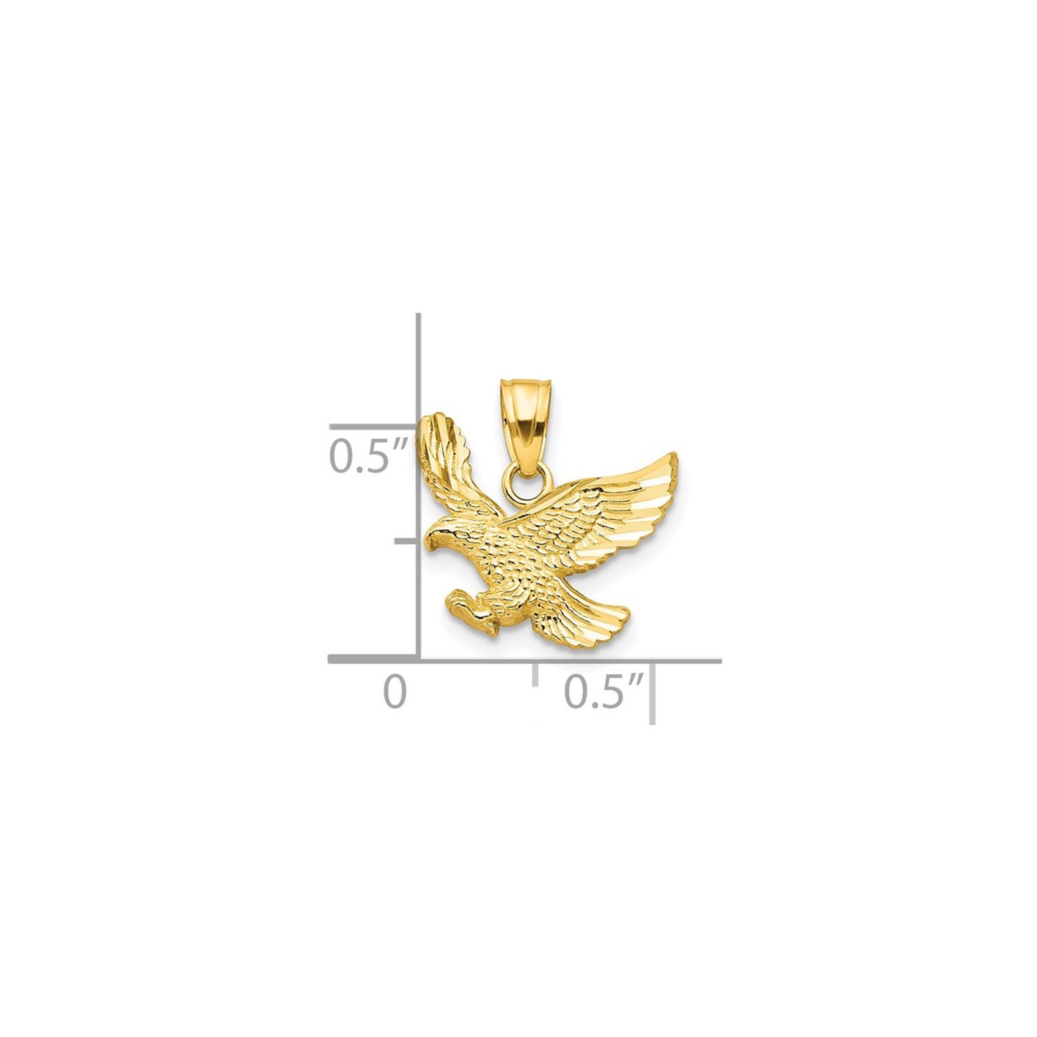 10K Yellow Gold Eagle Charm Pendant Necklace with Chain
