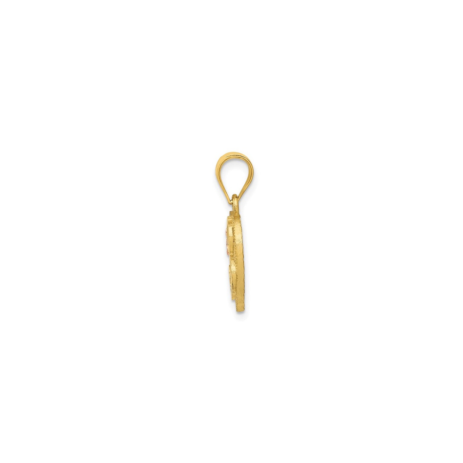 14K Yellow Gold Initial -B- Heart Necklace Pendant Charm with Chain