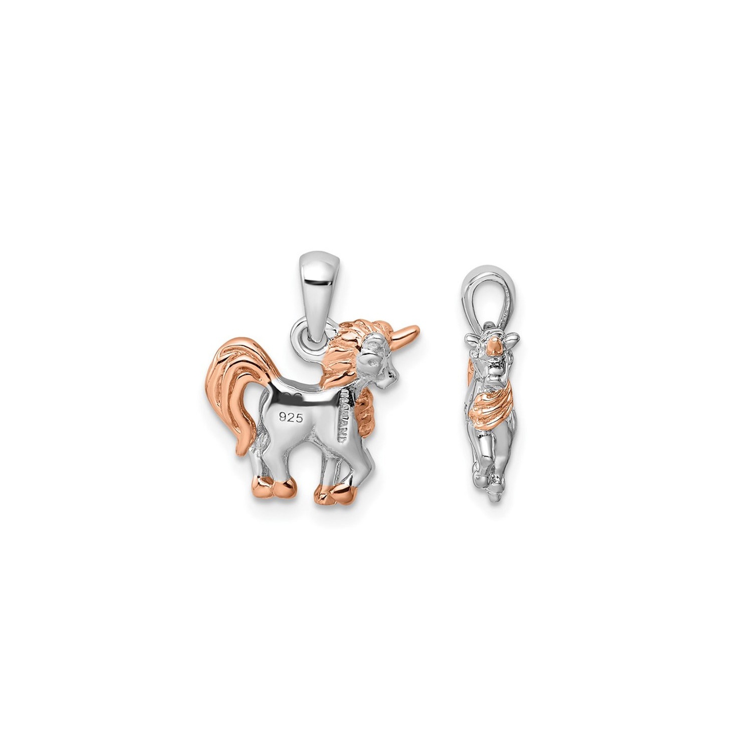 Sterling Silver Unicorn Charm Pendant Necklace with Chain