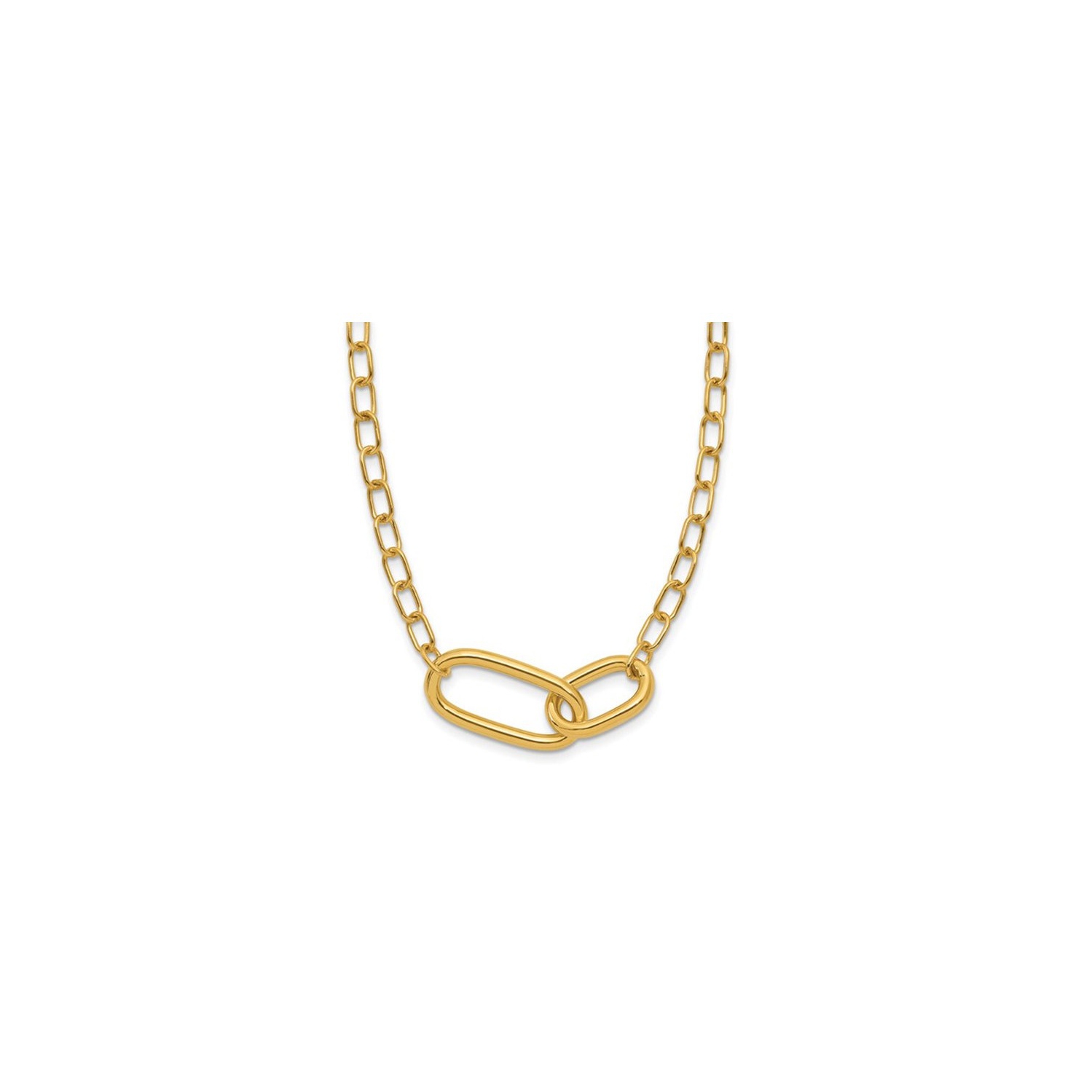 14K Yellow Gold Polished Fancy Link Necklace