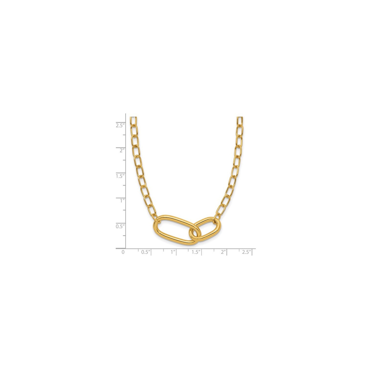 14K Yellow Gold Polished Fancy Link Necklace