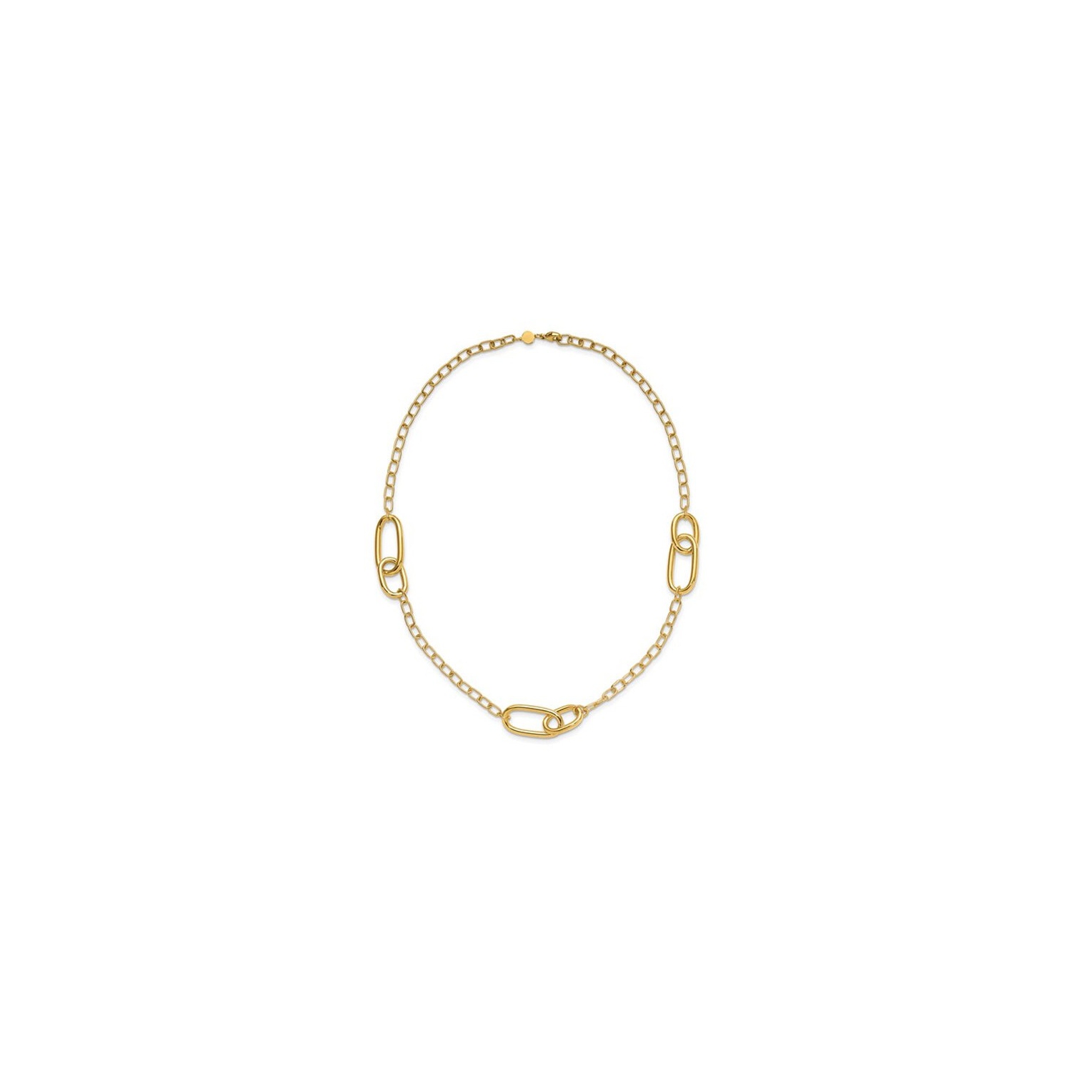 14K Yellow Gold Polished Fancy Link Necklace