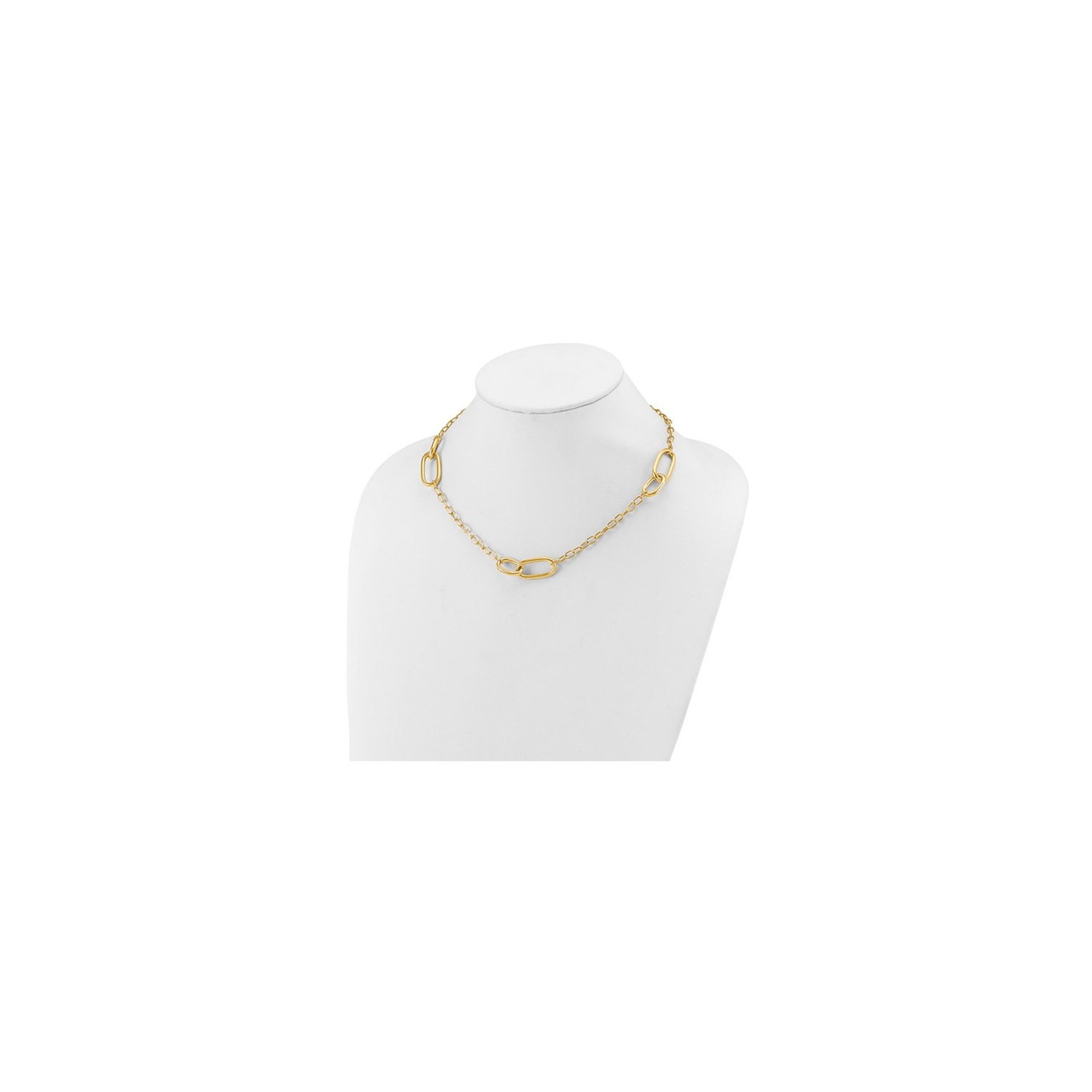 14K Yellow Gold Polished Fancy Link Necklace