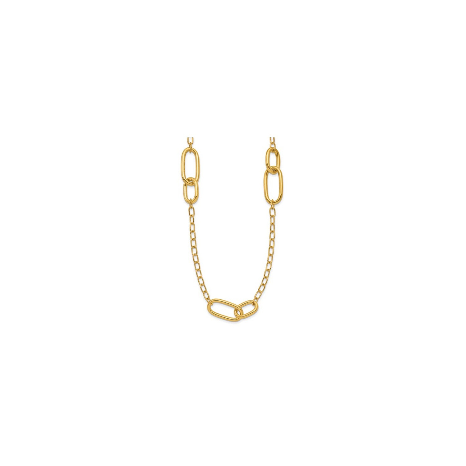 14K Yellow Gold Polished Fancy Link Necklace