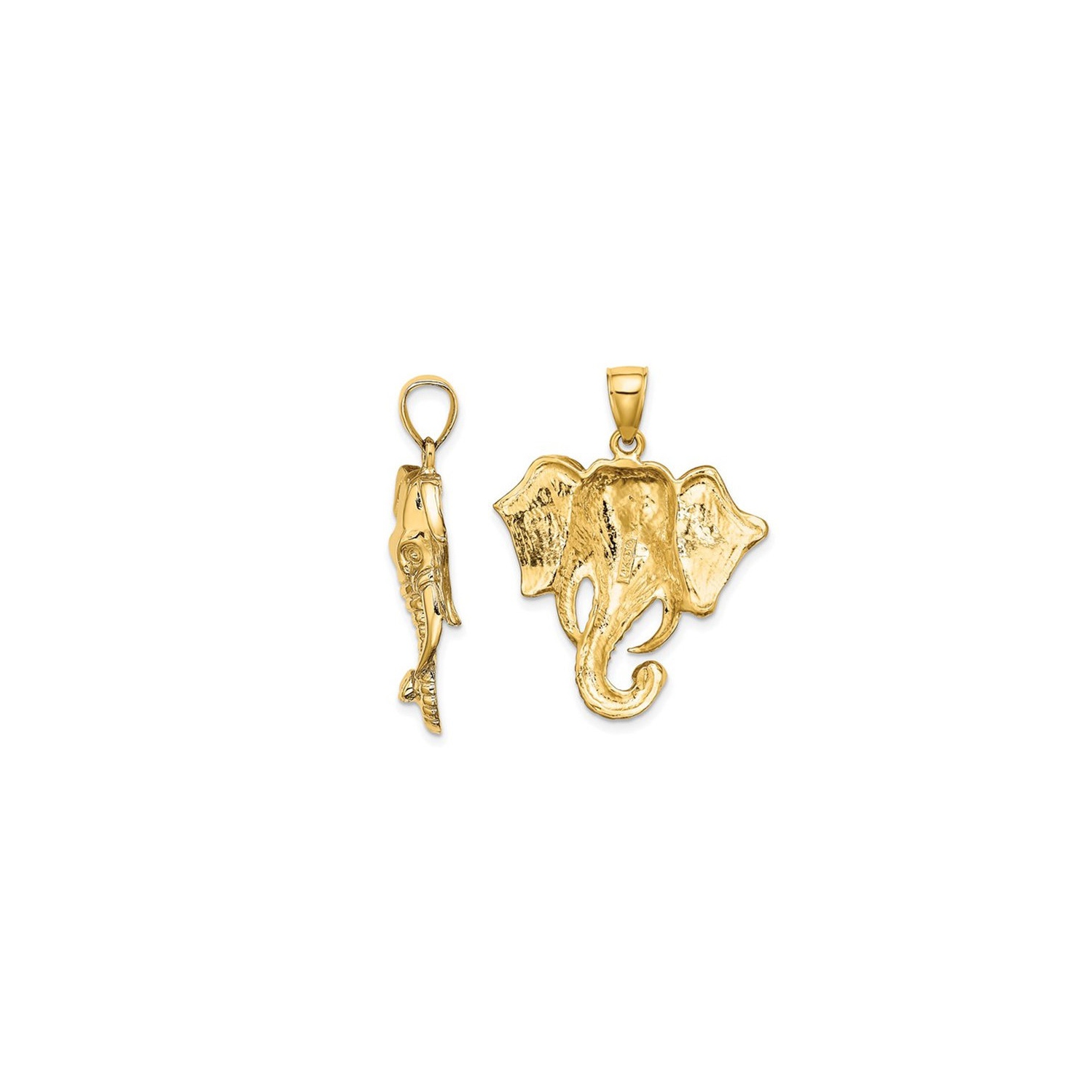 Collier à pendentif en or jaune 10K ct avec breloque en forme d'éléphant et chaîne