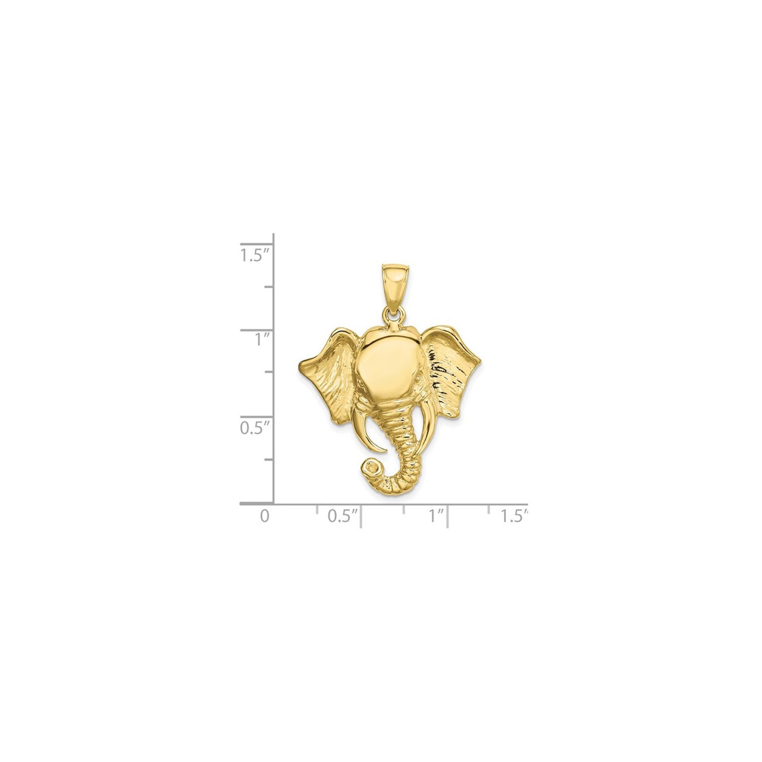 Collier à pendentif en or jaune 10K ct avec breloque en forme d'éléphant et chaîne