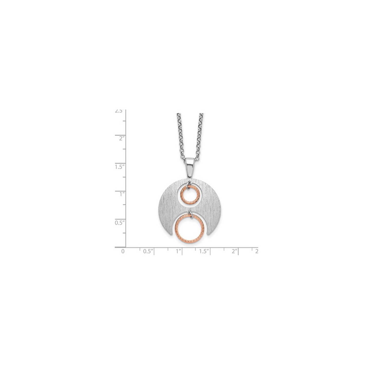 Sterling Silver Semi-Circle Necklace Pendant with Chain