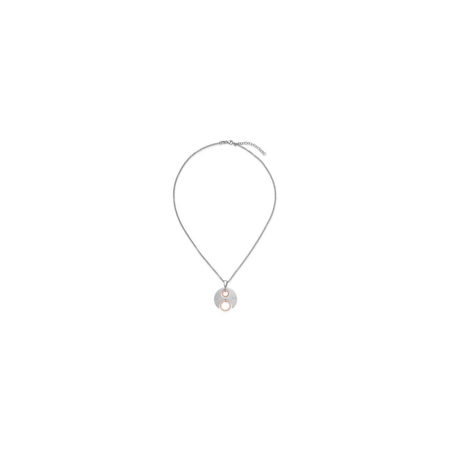 Sterling Silver Semi-Circle Necklace Pendant with Chain