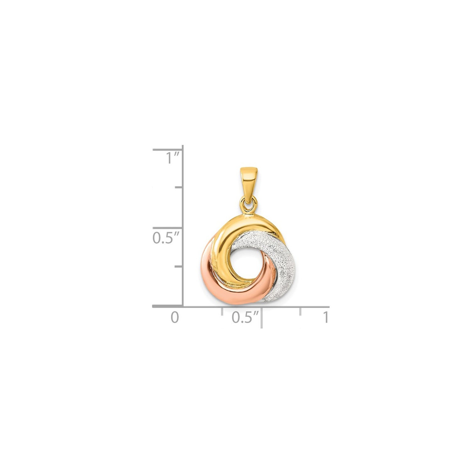 Sterling Silver and Rose Gold Plated Knot Pendant Necklace with Chain