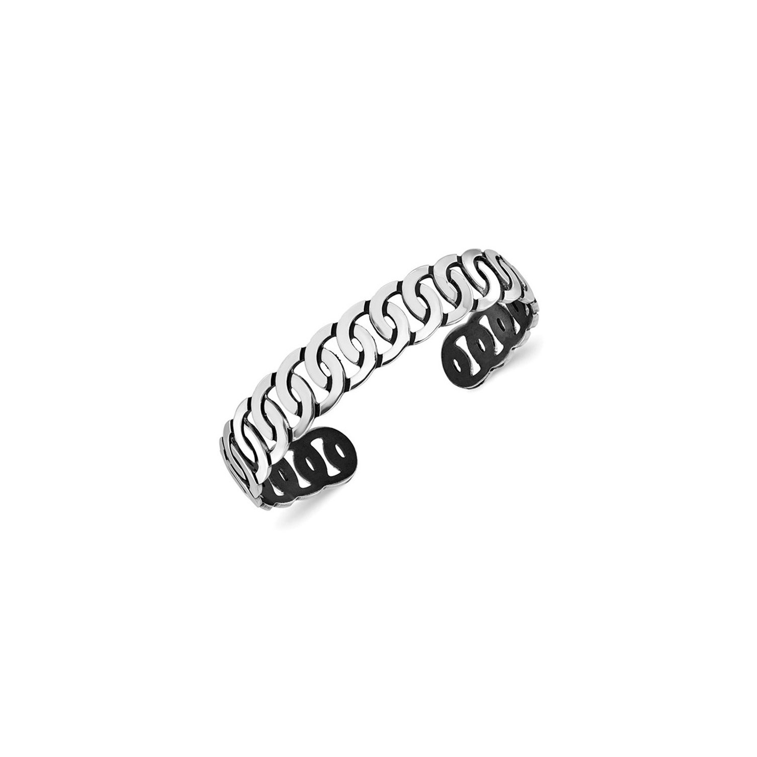 Bracelet-jonc en argent sterling poli antique poli poli poli