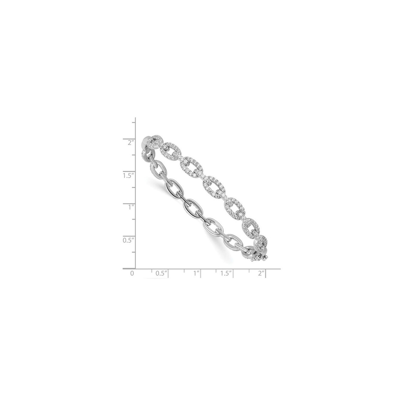 Bracelet à mailles en or blanc 14K ct avec diamants d'2,16&nbsp;carat de taille laboratoire