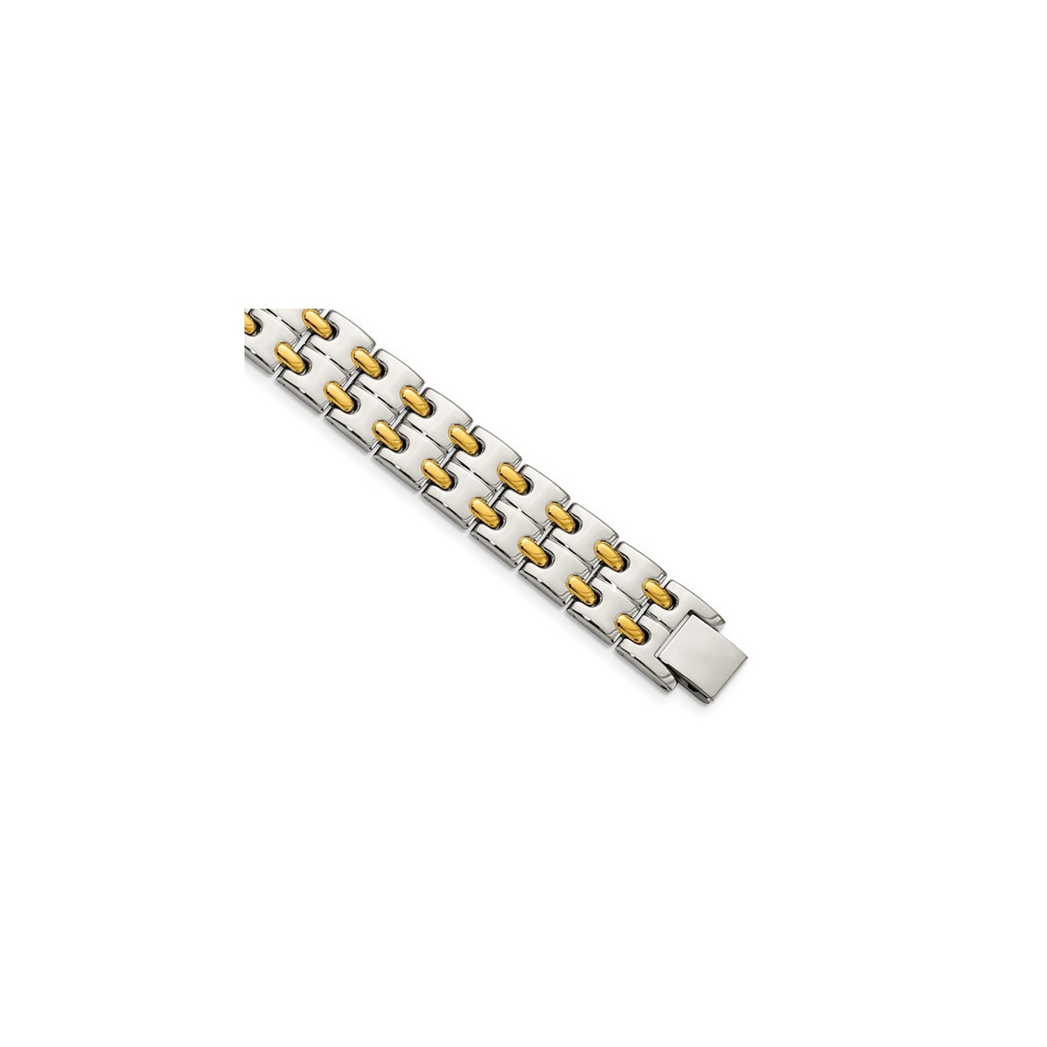 Bracelet homme en acier inoxydable plaqué or 8,75 po