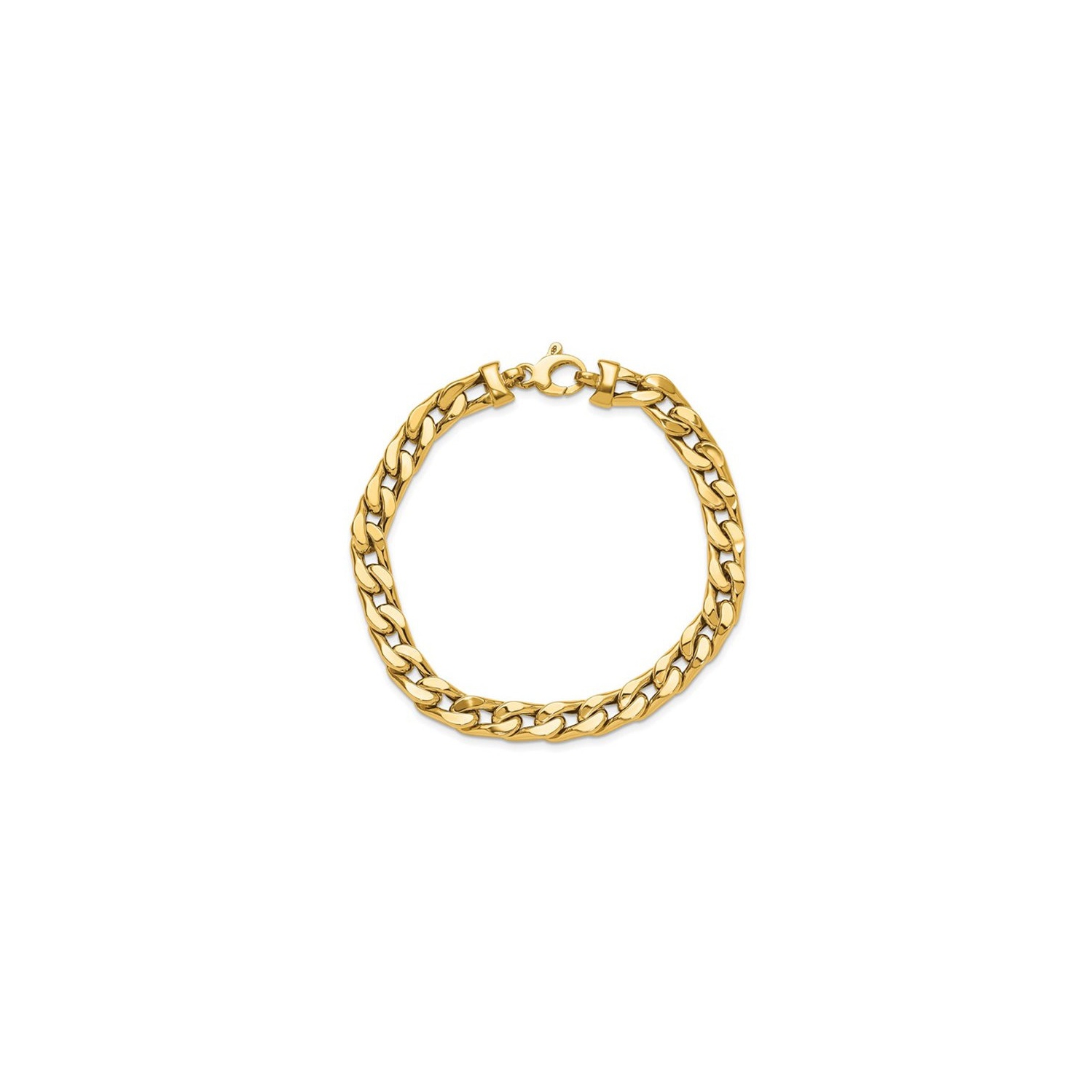 Bracelet homme à maillons gourmette en or jaune 14K ct