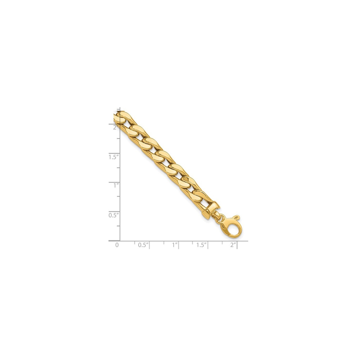 Bracelet homme à maillons gourmette en or jaune 14K ct