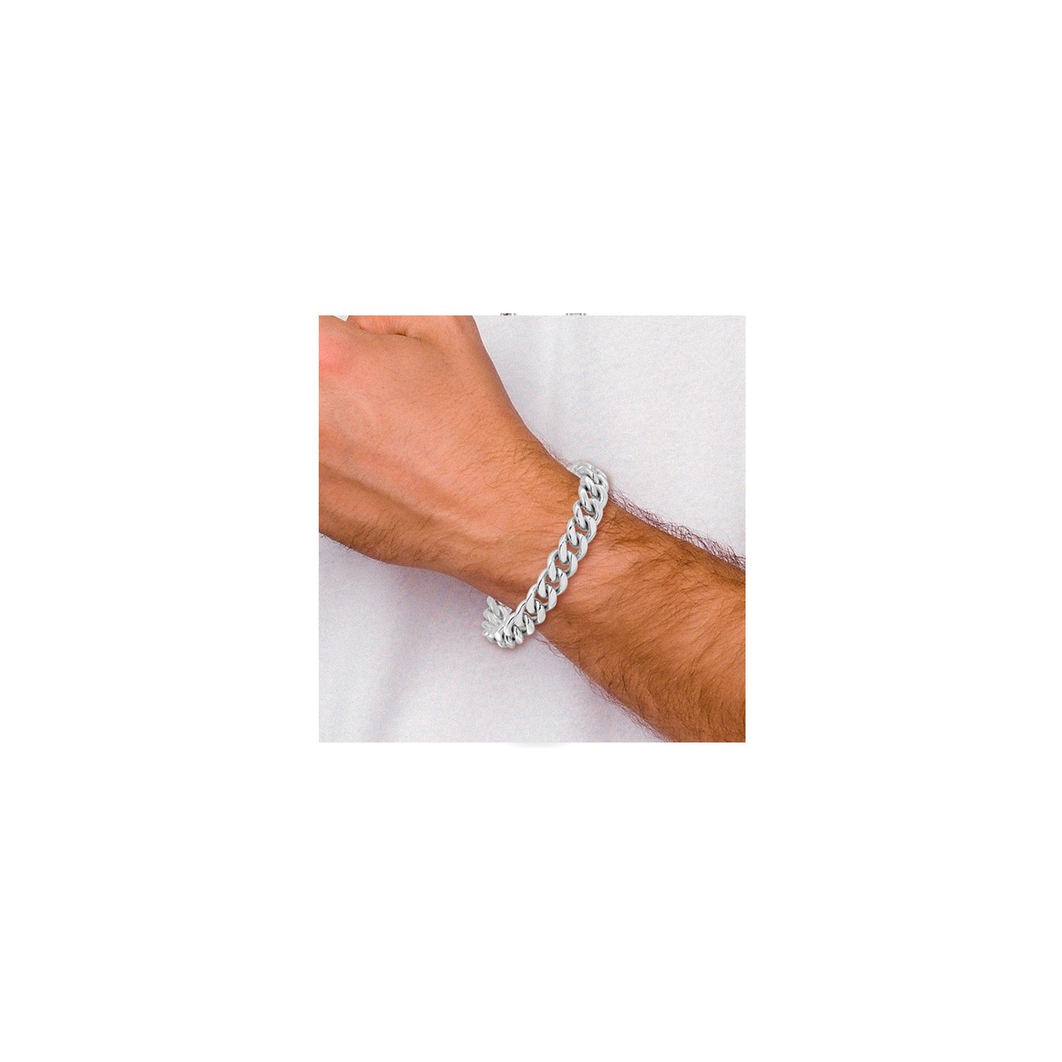 Bracelet homme en argent sterling, gourmette, 8,5 po