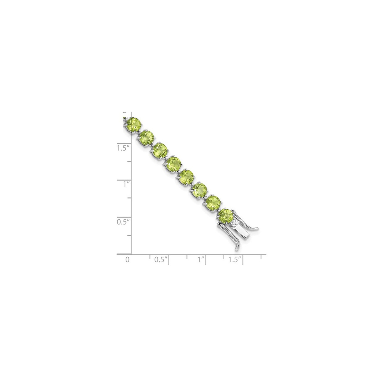 Bracelet péridot en argent sterling de 16,74&nbsp;carat