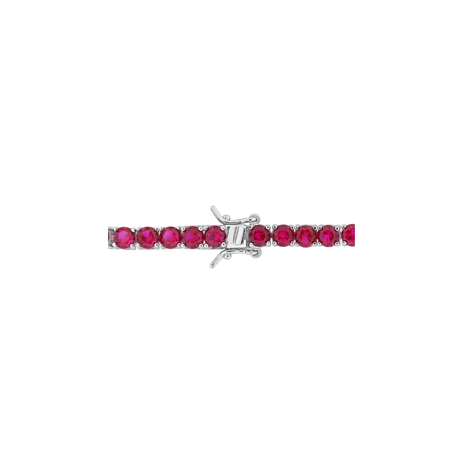 Bracelet tennis en argent sterling avec rubis synthétique en laboratoire de 14,50&nbsp;carat (7,25 po)