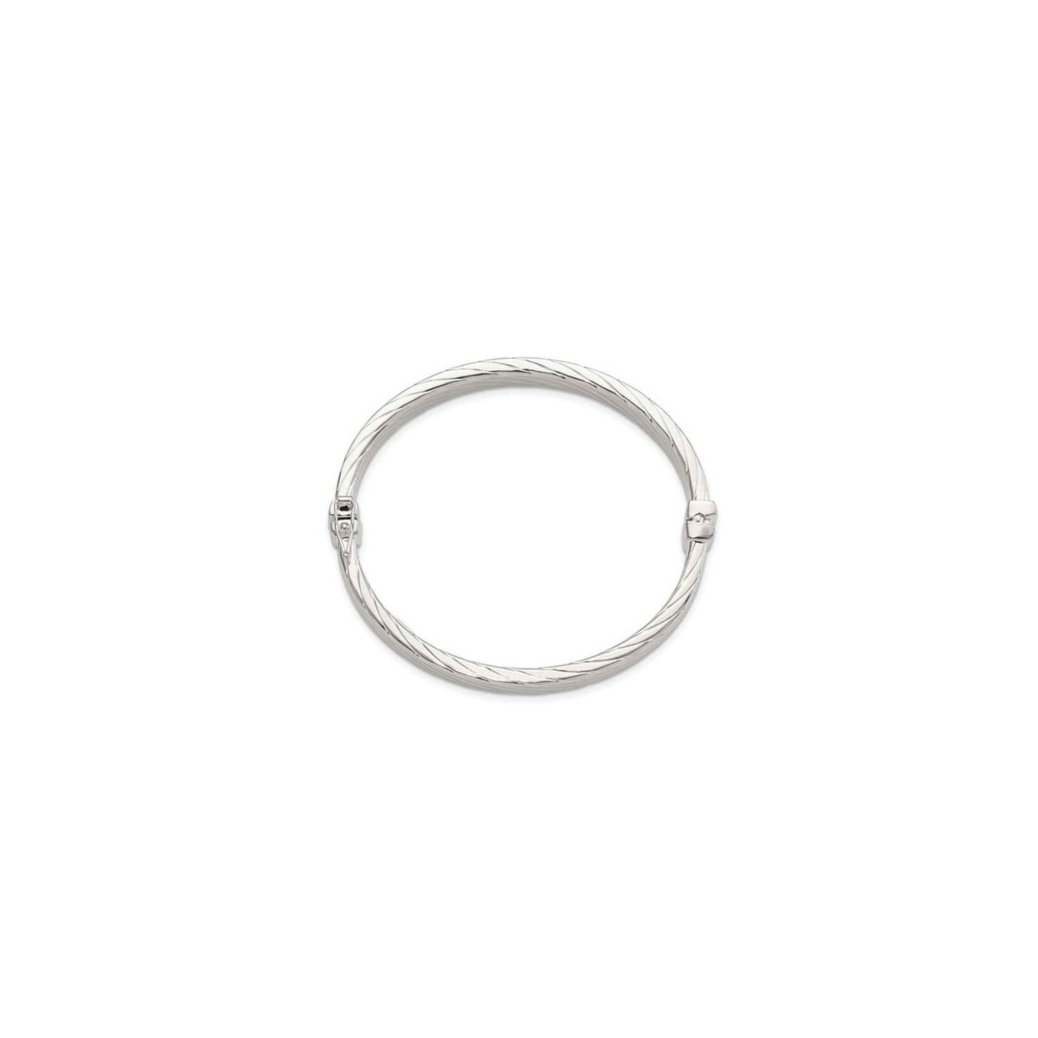 Bracelet jonc à charnière en argent sterling rayé
