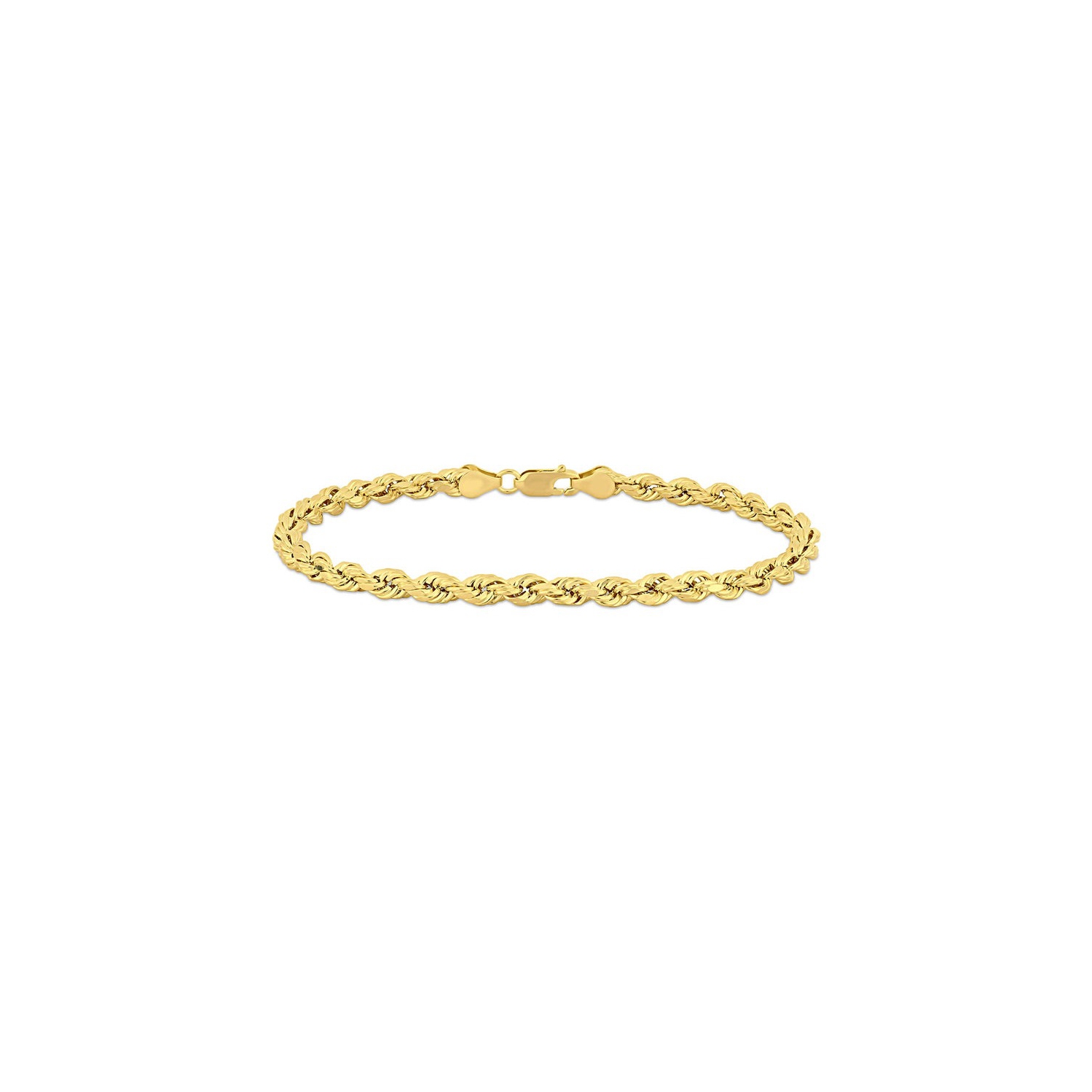 Mens Rope Chain Bracelet in 14K Yellow Gold