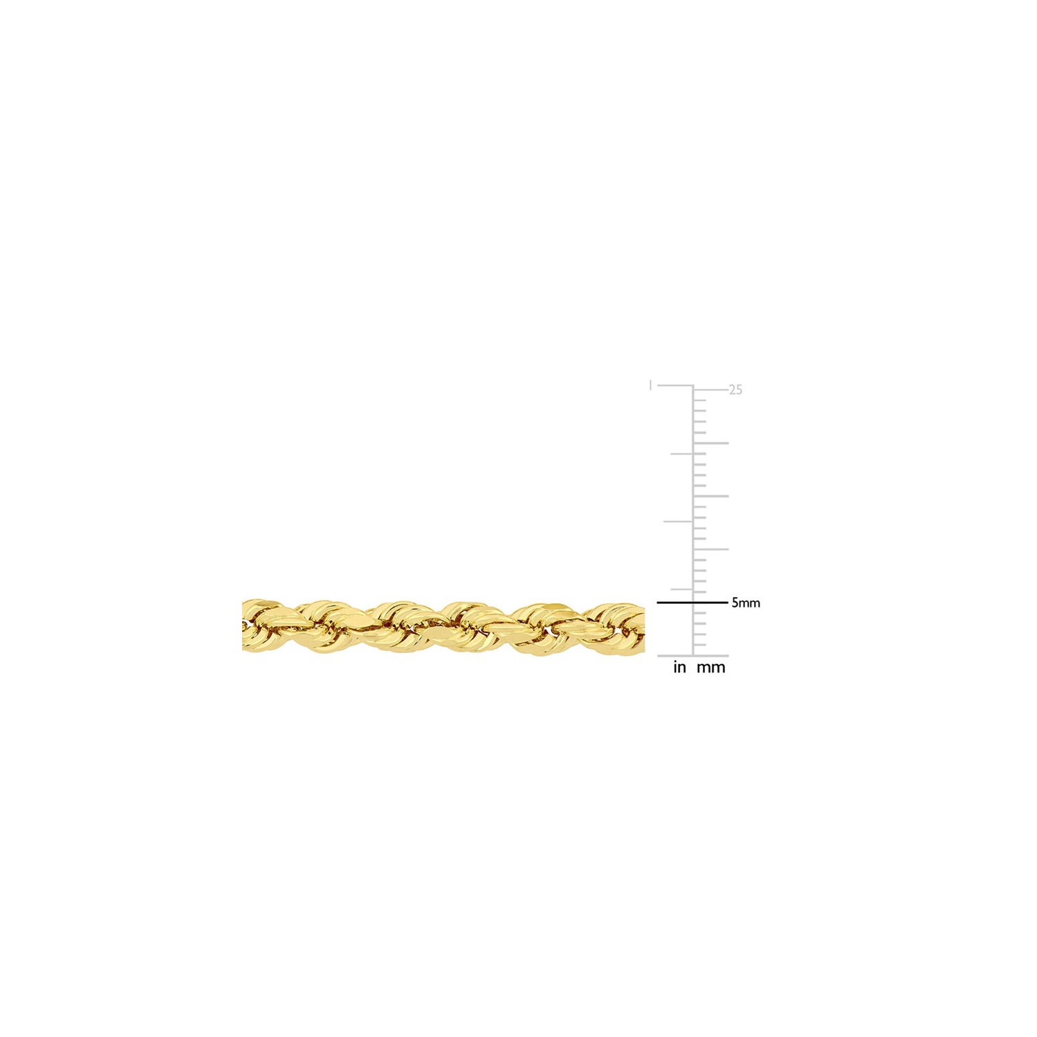 Mens Rope Chain Bracelet in 14K Yellow Gold