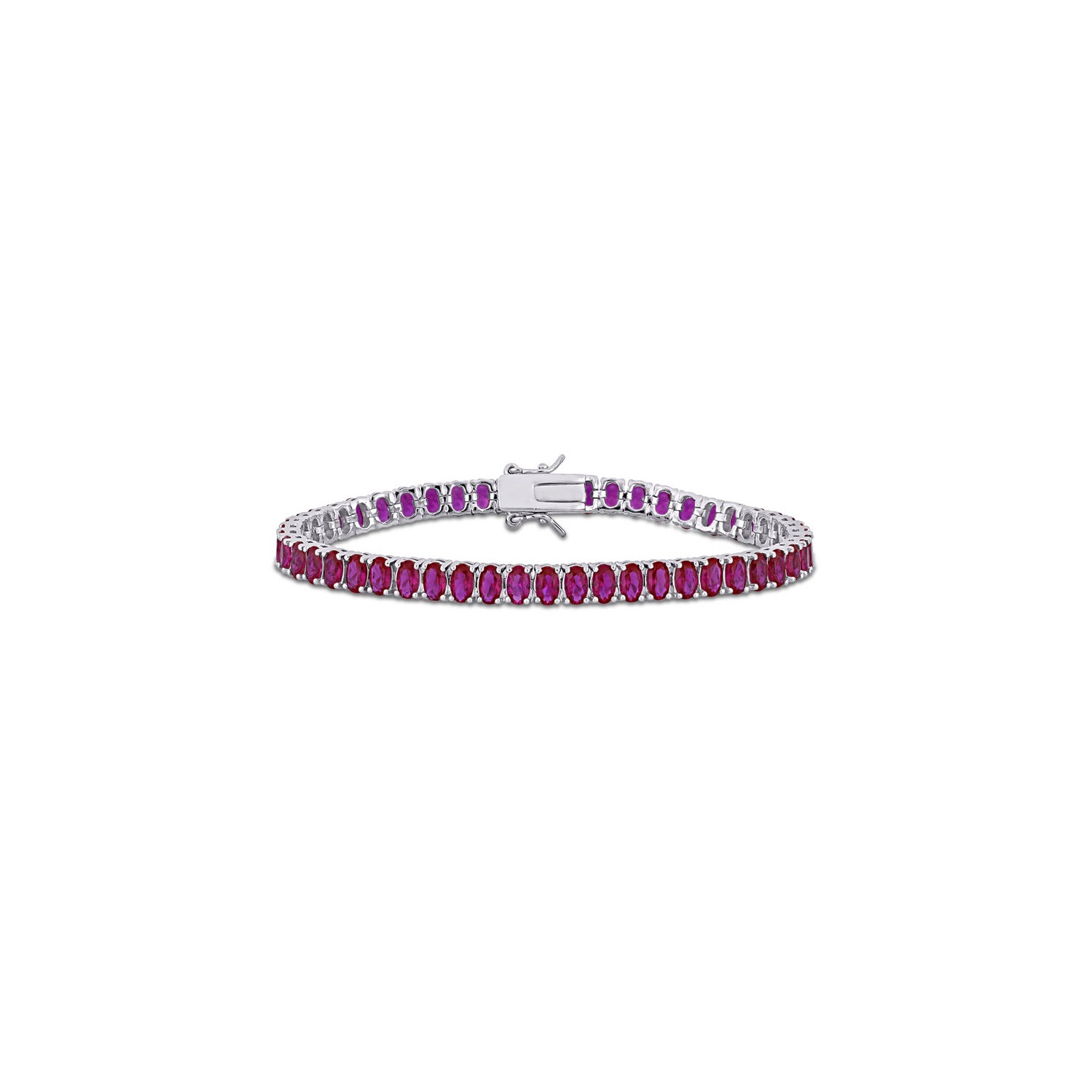 Bracelet en argent sterling avec rubis synthétique en laboratoire d'25&nbsp;carat